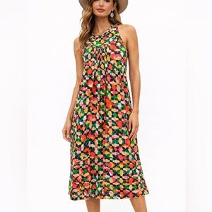 EUC Tiana B Size 4‎ Pleated Bottom Colorful Geometric Print Dress
